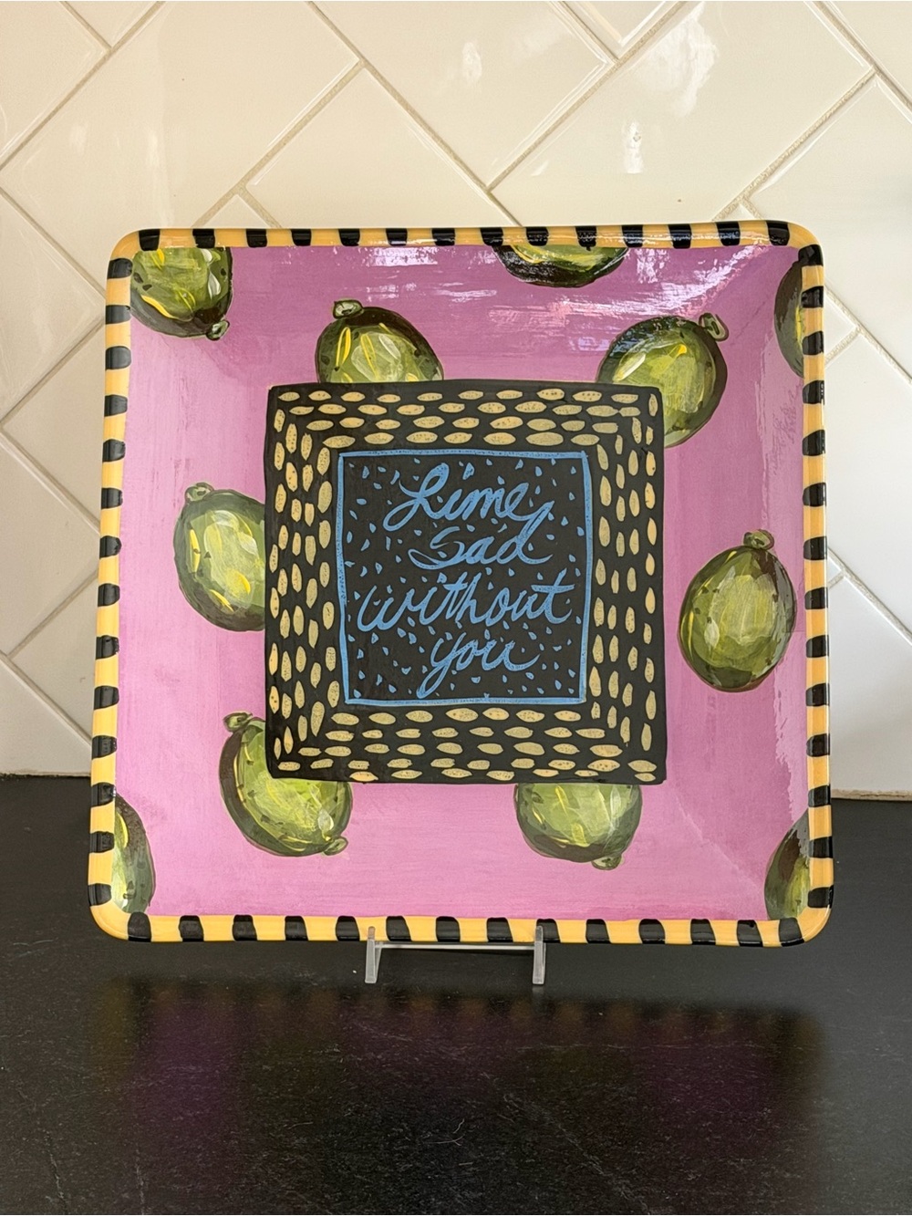 Droll Designs “Lime Sad Without You” Square Plate